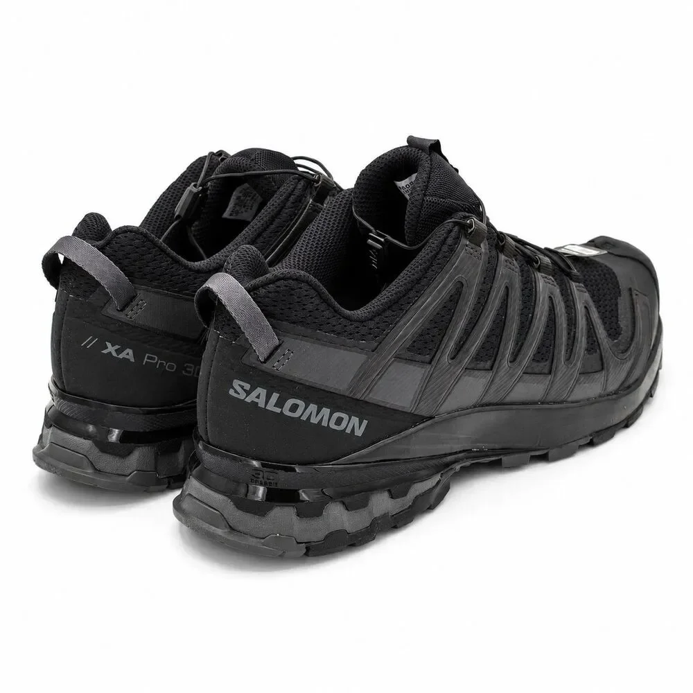 Salomon XA Pro 3D V8 Wide Men's 9.5 Black Trail Running Hiking Shoes Quicklace